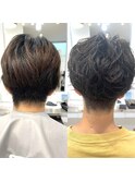 【刈り上げ×スパイラルパーマ】マッシュスタイル