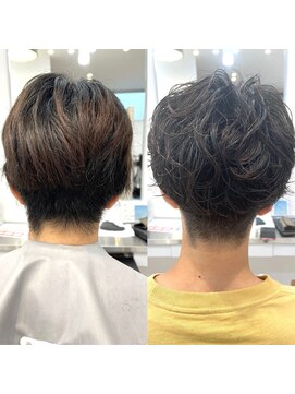 ロミーオム 本厚木(ROMMY. Homme) 【刈り上げ×スパイラルパーマ】マッシュスタイル