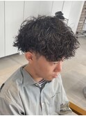 ツイストスパイラルメンズマッシュ刈り上げパーマ