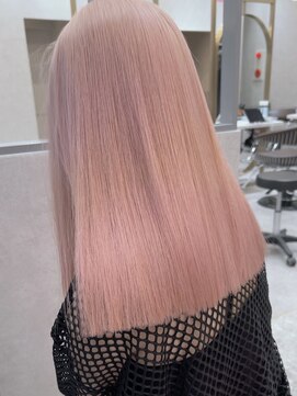 ロンド レア 天神大名店(Lond Le’a) ダブルカラーピンクベージュベージュカラーケアブリーチミニボブ