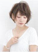 パーマで簡単スタイリングショートモカベージュ神戸/東灘/岡本