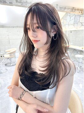 サイン 表参道(SIGN) 韓国ヘアグレージュカラーブリーチ無し髪質改善イヤリングカラー