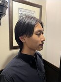 センターパートウルフニュアンスパーマ毛流れセンターパート