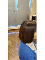 ツヤイロ 島田店&nbsp;ブリーチなしカラーグレージュハイライトアッシュグレー小顔ボブ