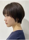 丸みショートシースルーバングくびれショートボブミニボブ