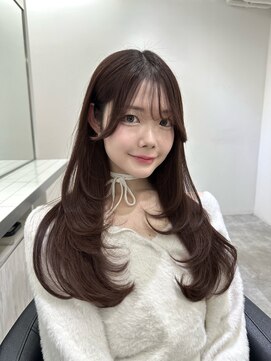 ヴィオットバイサロン(Viot by Salon) 前髪ありワイドバンググレージュ美髪レイヤーカット髪質改善