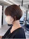 ショートボブブリーチなし透明感くびれヘア心斎橋