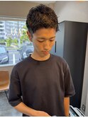 メンズショート×ピンパーマ