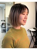 切りっぱなしボブ/ぱっつっとボブ