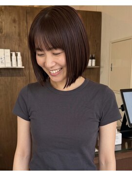 零秒女髪 千里丘店 髪質改善で叶える上品まとまりボブスタイル艶髪美髪艶カラー艶感