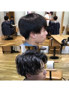 ネイビー(NAVY) ラフセンターパートマッシュ☆