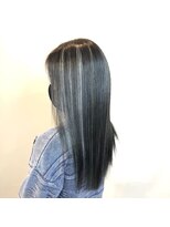 ビーヘアー(BE hair) ダークブルーアッシュ×ハイライト