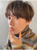 【PARK】カーキベージュ×ニュアンスカーリー