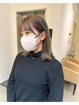 アヴァンスアンス 広島袋町店(AVANCE.ens) オリーブベージュ×切りっぱなし