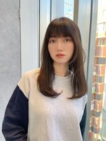 ナポ 八王子店(Napo)&nbsp;顔まわりレイヤー/抜け感オリーブグレージュ。