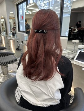 ロンド マーレ 天神大名店(Lond mare) ピンクブラウン/暖色カラー/カシスピンク/韓国ヘア/顔周りカット