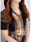 シールエクステでショートからロングへ！インナーオレンジ！