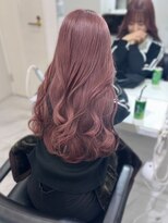 ランテルディ 渋谷(LANTERDIT)&nbsp;透明感カラー　ピンクカラー　ロングレイヤー　艶感　ウェーブ