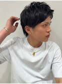 アッシュブラックカルマパーマベリーショートダークアッシュ
