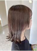マロングレージュ×顔周りレイヤー