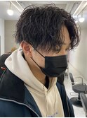 センターパート波巻きパーマスパイラルパーマツイストスパイラル