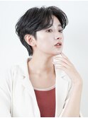 前下がりショート・ボブ/パーマ/前髪なし/30代/40代/50代/長め