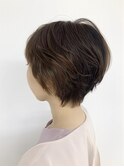 20代30代40代大人可愛い丸み毛流れココアブラウンショートボブ