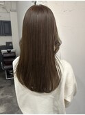 アッシュベージュブリーチなしダブルカラー韓国ヘアレイヤー