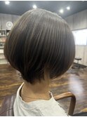 髪質改善メテオカラー×ショートボブ×シルバーアッシュ