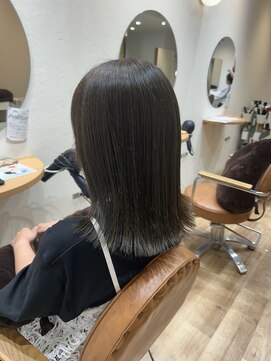 ヘアポケット スタイル店(HAIR POCKET) ロングボブ×オリーブグレー