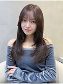 □ 韓国大宮顔周りレイヤーカットハッシュカット縮毛矯正