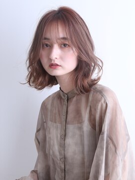 ゆるふわミディアム/ハッシュカット/ベージュ/韓国レイヤー