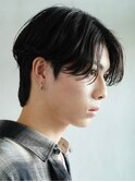 メンズセンターパート七三分けパートニュアンスパーマ刈り上げ