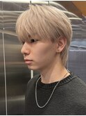 韓国風ミルクティーベージュブラウンカラーグレージュメンズヘア
