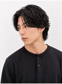 黒髪フェザーパーマ◎韓国風センターパートで大人見せ