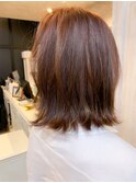 福山美容院人気キャアリーぱつんと切りっぱなし外ハネボブ