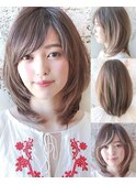 30/40/50代大人気★ふわっひし形レイヤーカット&ベージュカラー