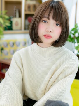 カバーヘア ブリス 志木南口駅前店(COVER HAIR bliss) 前下がり黒髪アッシュオリーブナチュラルボブa志木20代30代40代