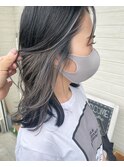 韓国風インナーカラー インナーシルバー