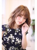 シフォンウェーブで大人ロブ☆キャラメルベージュが人気