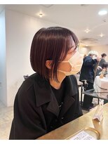 ヘアーブレイス(hair brace) カシスカラーとミニボブ　stylist今井