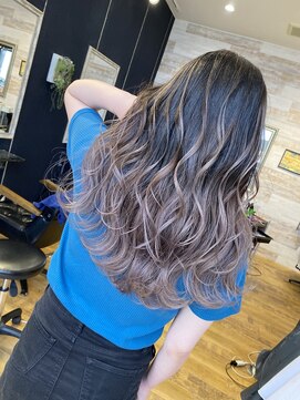 ラグーン(LAGOON) バレイヤージュ☆ #ダブルカラーケアブリーチインナーカラー