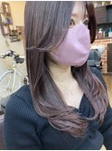 ミディアムロングレイヤー×ベリーピンク【八王子】