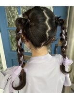 ジジ ヘアワークス(gigi hair works) ツイン×リボン編み込み