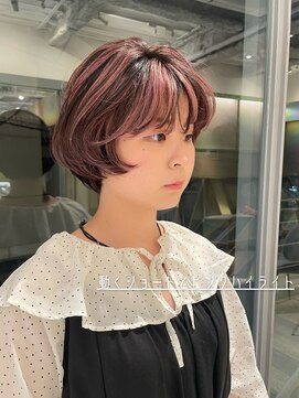 アミー 駒澤(Ammy komazawa) 丸みショート/ハイライト/ピンク