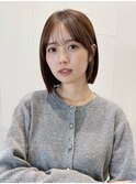 切りっぱなしボブ 耳かけボブ タッセルボブ オリーブベージュ