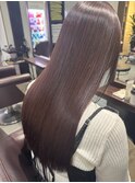 髪質改善酸性ストレート×ボルドーカラー