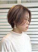 くびれショート/ピンクベージュ/前髪なし
