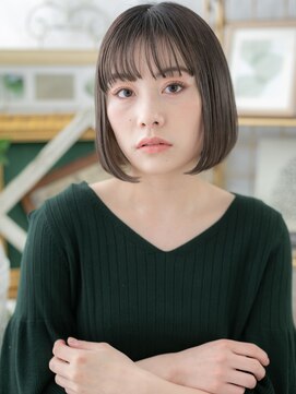 カバーヘア ブリス 戸田公園西口店(COVER HAIR bliss) 黒髪インナーカラー切りっぱなしボブc6戸田公園20代30代40代