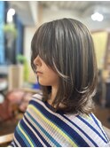ミディアムレイヤーマッシュウルフナチュラルウルフ30代40代50代